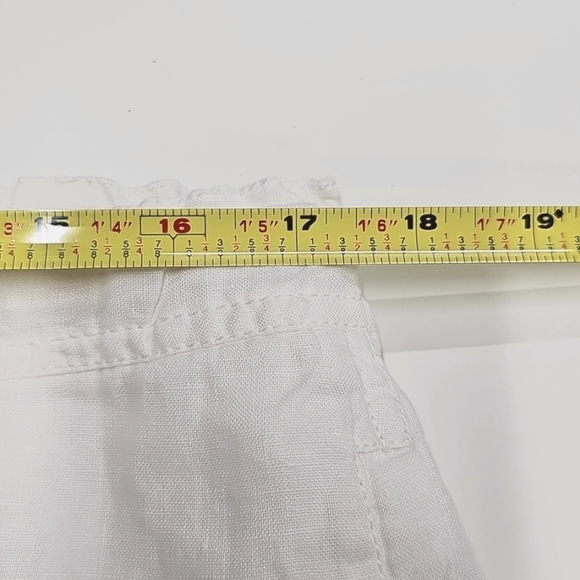 Eileen Fisher White Linen Joggers, Ankle Length, Cargo Style Size MEDIUM - Picture 9 of 11